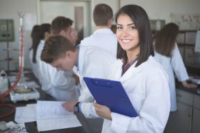 Student in lab