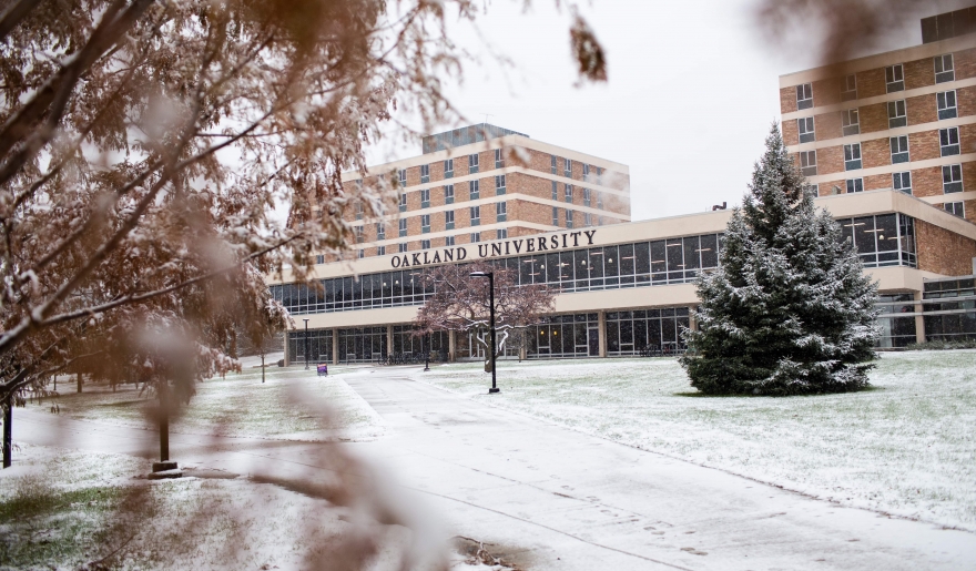 Oakland University Campus in Winter