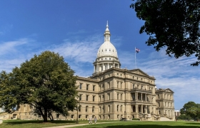 View of Michigan Capital building 