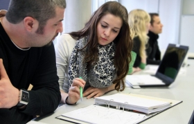 Adult students working 